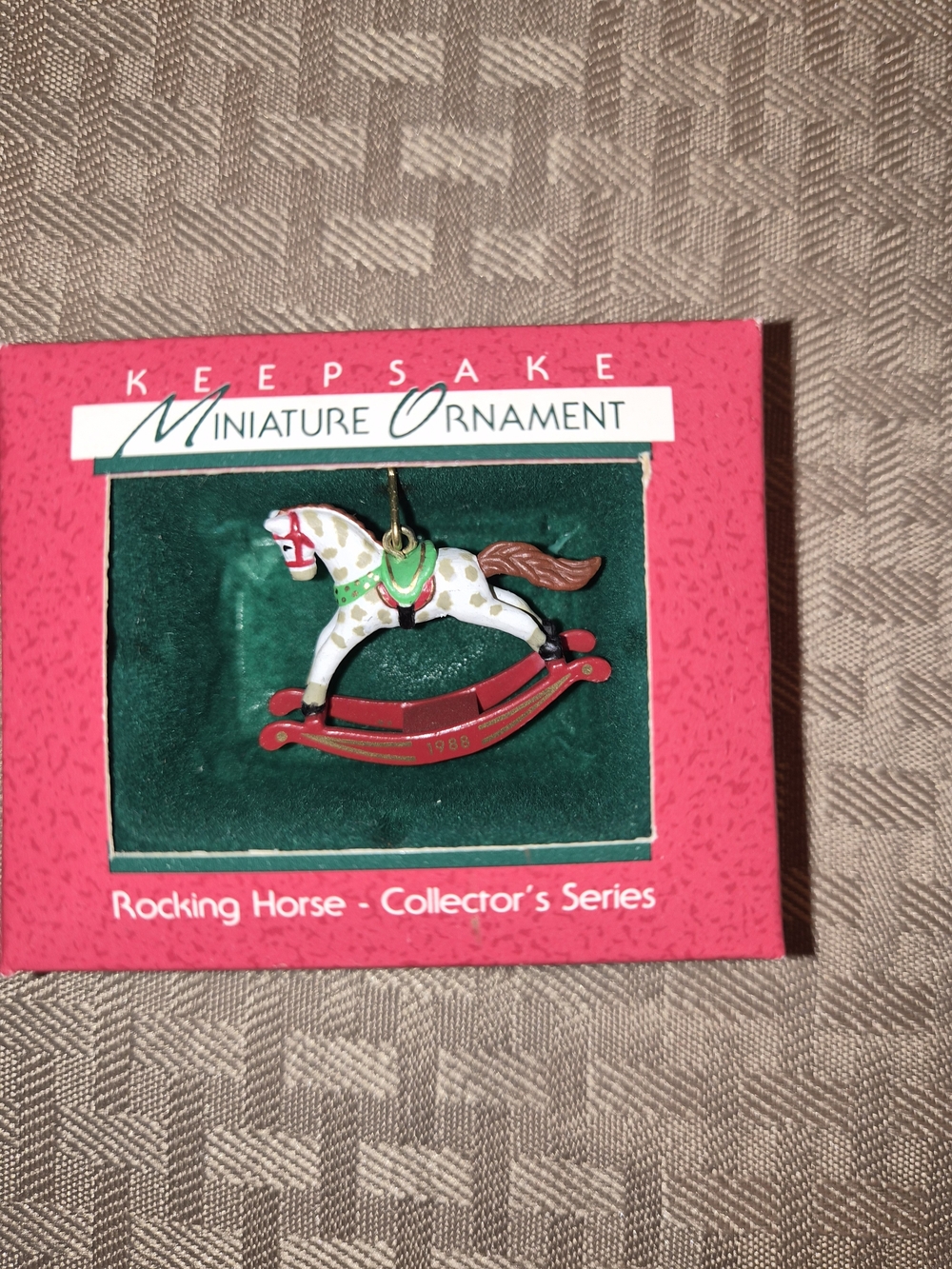 Hallmark Rocking Horse Keepsake Ornament in Red, Green, White